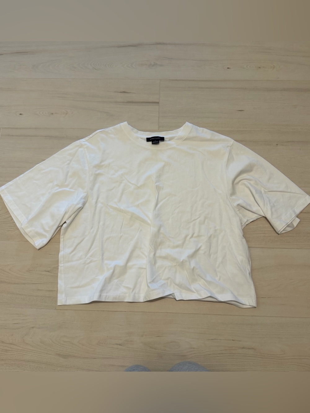 Sanctuary White Cropped T-Shirt Large